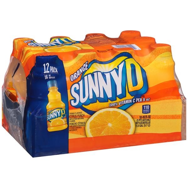 slide 1 of 1, Sunny D Orange Flavored Citrus Punch - 12 ct; 16 oz, 12 ct; 16 oz