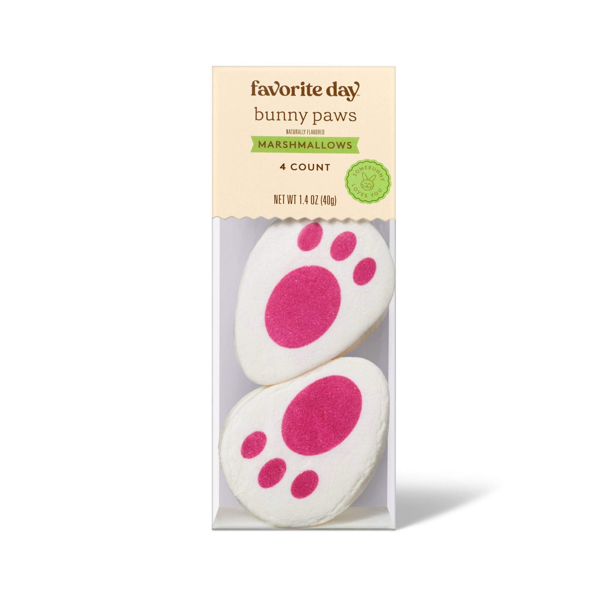 slide 1 of 3, Spring Bunny Paws Marshmallows - 1.4oz - Favorite Day™, 1.4 oz