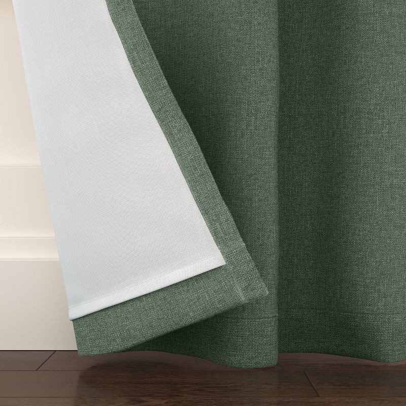 slide 4 of 7, 50"x63" Blackout Aruba Window Curtain Panel Fern Green - Threshold™: Recycled Polyester, Solid Drapes, Indoor Use, 1 ct