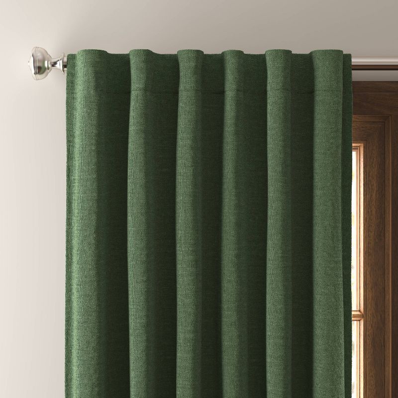 slide 1 of 5, 50"x84" Blackout Velvet Curtain Panel - Green, Solid, Lined, Machine Washable - Threshold™, 1 ct