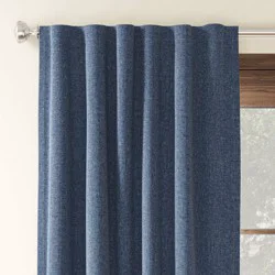 50"x63" Blackout Aruba Window Curtain Panel Blue Denim - Threshold™: Recycled Polyester, OEKO-TEX Certified, Solid Drapes