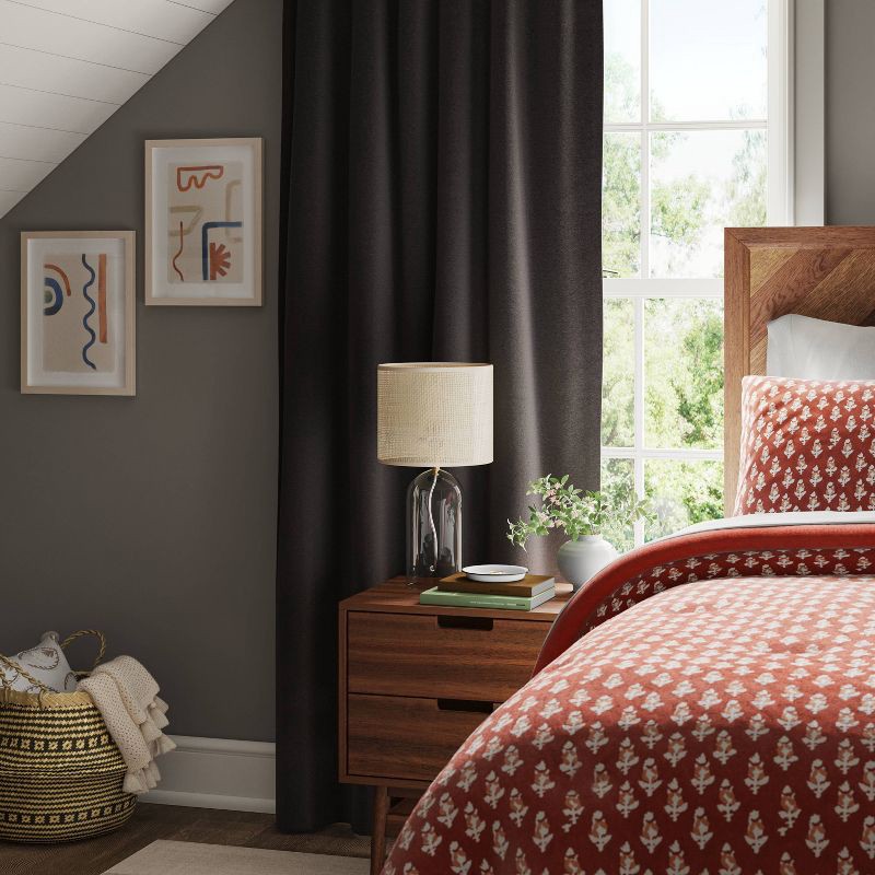 slide 2 of 5, 50"x84" Blackout Velvet Window Curtain Panel Black - Threshold™: Solid, Recycled Polyester, OEKO-TEX Certified, 1 ct