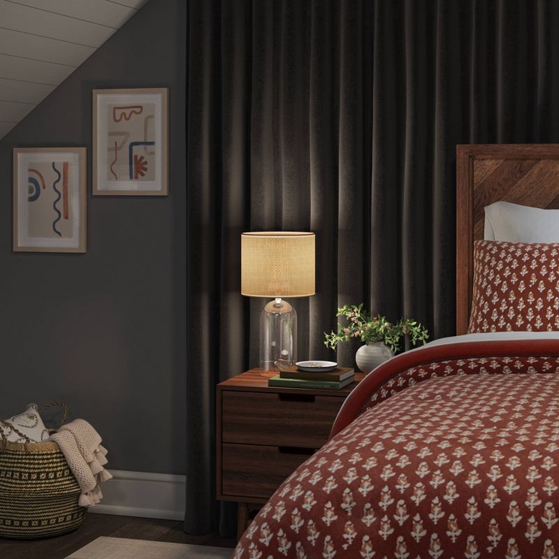 slide 3 of 5, 50"x84" Blackout Velvet Window Curtain Panel Black - Threshold™: Solid, Recycled Polyester, OEKO-TEX Certified, 1 ct