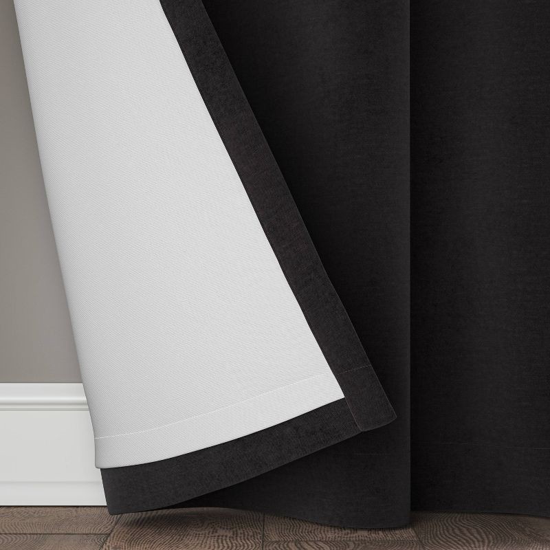 slide 4 of 5, 50"x84" Blackout Velvet Window Curtain Panel Black - Threshold™: Solid, Recycled Polyester, OEKO-TEX Certified, 1 ct