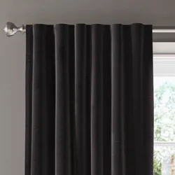 50"x84" Blackout Velvet Window Curtain Panel Black - Threshold™: Solid, Recycled Polyester, OEKO-TEX Certified