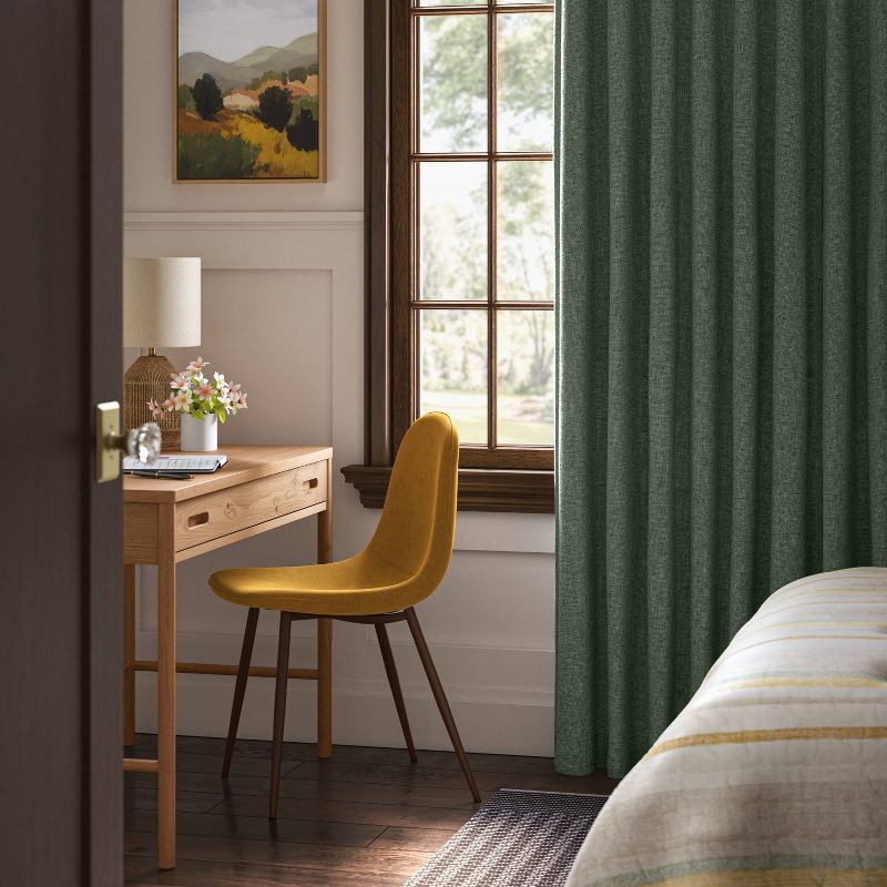 slide 2 of 5, 50"x84" Blackout Aruba Window Curtain Panel Fern Green - Threshold™: Recycled Polyester, Solid Drapes, OEKO-TEX Certified, 1 ct