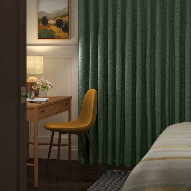 slide 3 of 5, 50"x84" Blackout Aruba Window Curtain Panel Fern Green - Threshold™: Recycled Polyester, Solid Drapes, OEKO-TEX Certified, 1 ct
