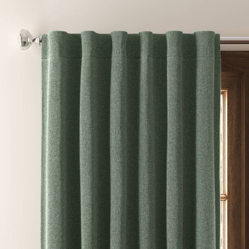 slide 1 of 5, 50"x84" Blackout Aruba Window Curtain Panel Fern Green - Threshold™: Recycled Polyester, Solid Drapes, OEKO-TEX Certified, 1 ct