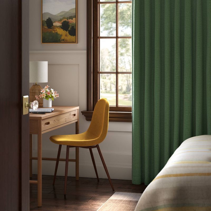 slide 2 of 7, 50"x63" Blackout Velvet Window Curtain Panel Green - Threshold™: Solid, Lined, Machine Washable, Indoor Use, 1 ct