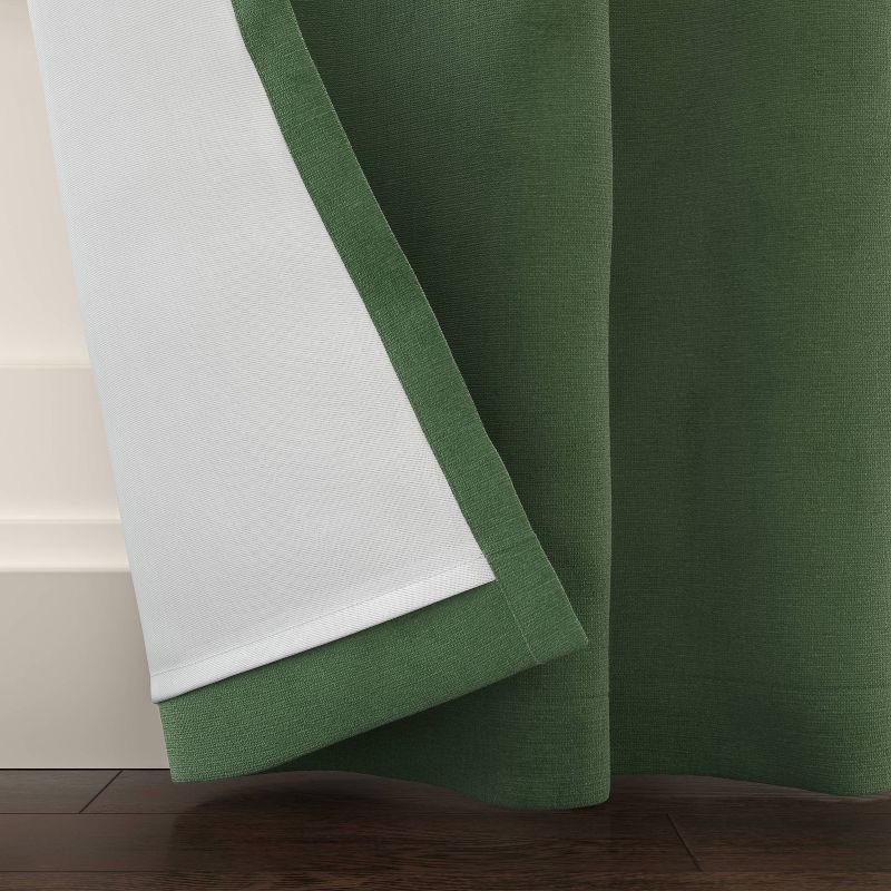 slide 4 of 7, 50"x63" Blackout Velvet Window Curtain Panel Green - Threshold™: Solid, Lined, Machine Washable, Indoor Use, 1 ct
