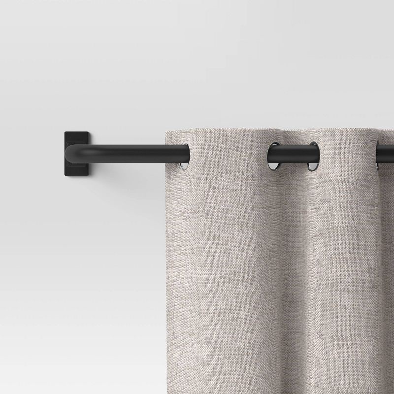 slide 2 of 4, 66"-120" Blackout Rectangle Curtain Rod Black - Threshold™, 1 ct