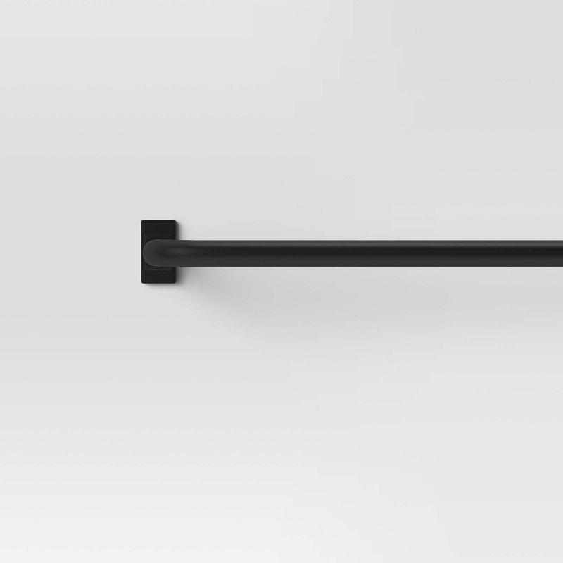slide 1 of 4, 66"-120" Blackout Rectangle Curtain Rod Black - Threshold™, 1 ct