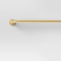 66"-120" Blackout Rounded Curtain Rod Brass - Threshold™: Gold Steel, Quick Mount, Single Rod, 0.875" Diameter