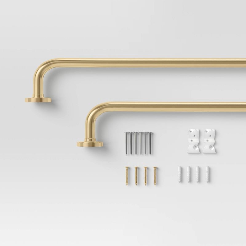 slide 3 of 3, 36"x66" Blackout Rounded Curtain Rod Brass - Threshold™, 1 ct