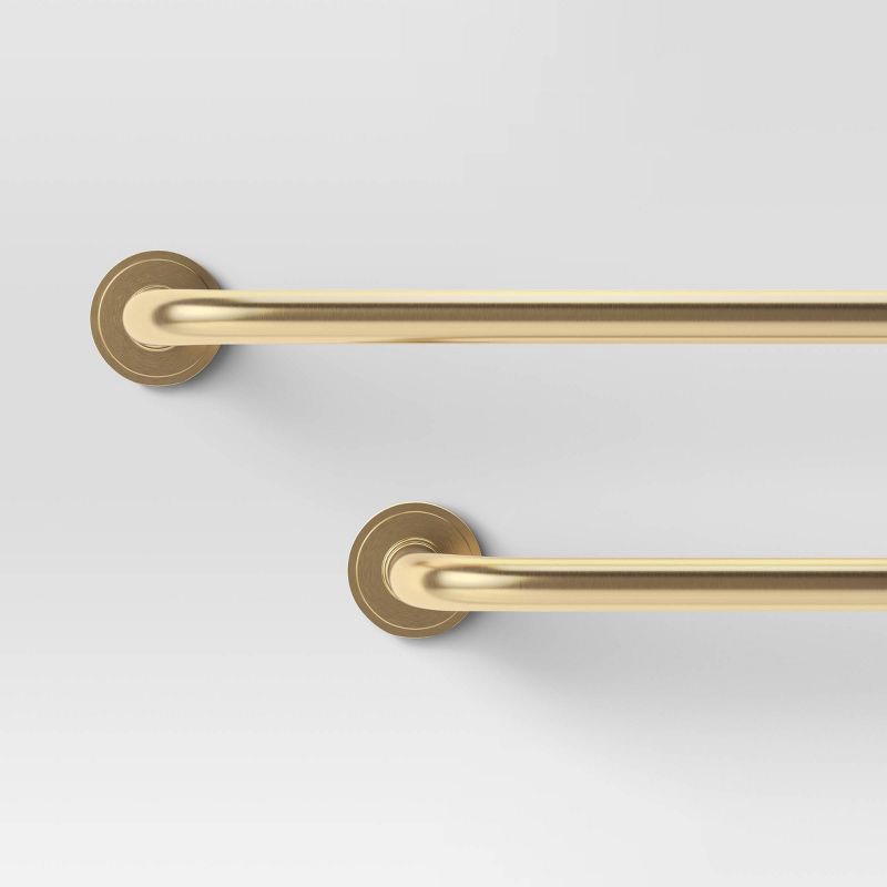 slide 1 of 3, 36"x66" Blackout Rounded Curtain Rod Brass - Threshold™, 1 ct