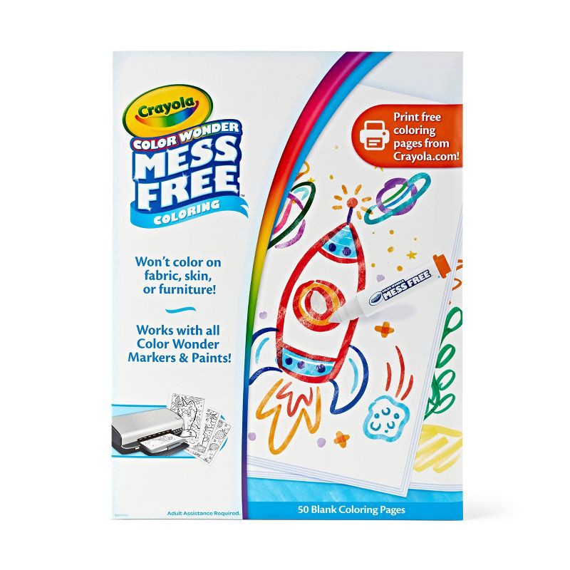 slide 1 of 4, Crayola Color Wonder Refill Book: Mess Free Coloring Sheets for Creative Thinking, Ages 3+, 50 Pages, 1 ct