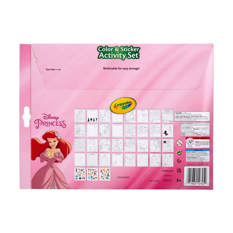 slide 7 of 7, Crayola Princess Color & Sticker Activity Set: Disney Princess Coloring Book for Kids with Markers & Stickers, Ages 3+, 1 ct
