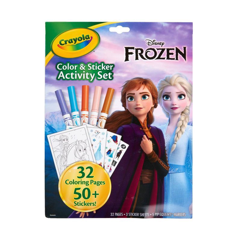 slide 1 of 6, Crayola Frozen Color & Sticker Activity Set: Creative Coloring Book with Stickers & Markers for Kids 3+, 1 ct