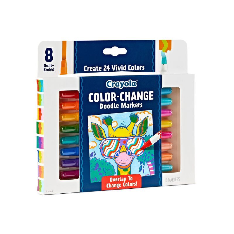 slide 2 of 7, Crayola 8pk Doodle & Draw Color Change Doodle Markers, 8 ct