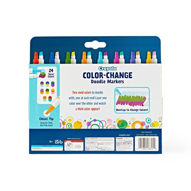 slide 4 of 7, Crayola 8pk Doodle & Draw Color Change Doodle Markers, 8 ct