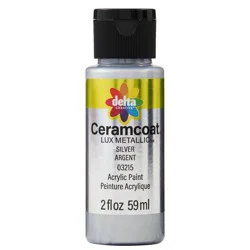 Delta 2 fl oz Ceramcoat Luxe Metallic Paint Silver: Acrylic Craft Paint for Wood, Water-Based, Age 13+