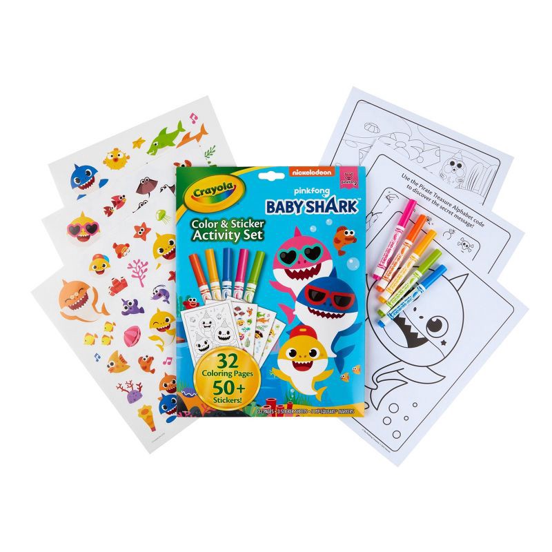 slide 3 of 6, Crayola Baby Shark Color & Sticker Activity Set, 1 ct