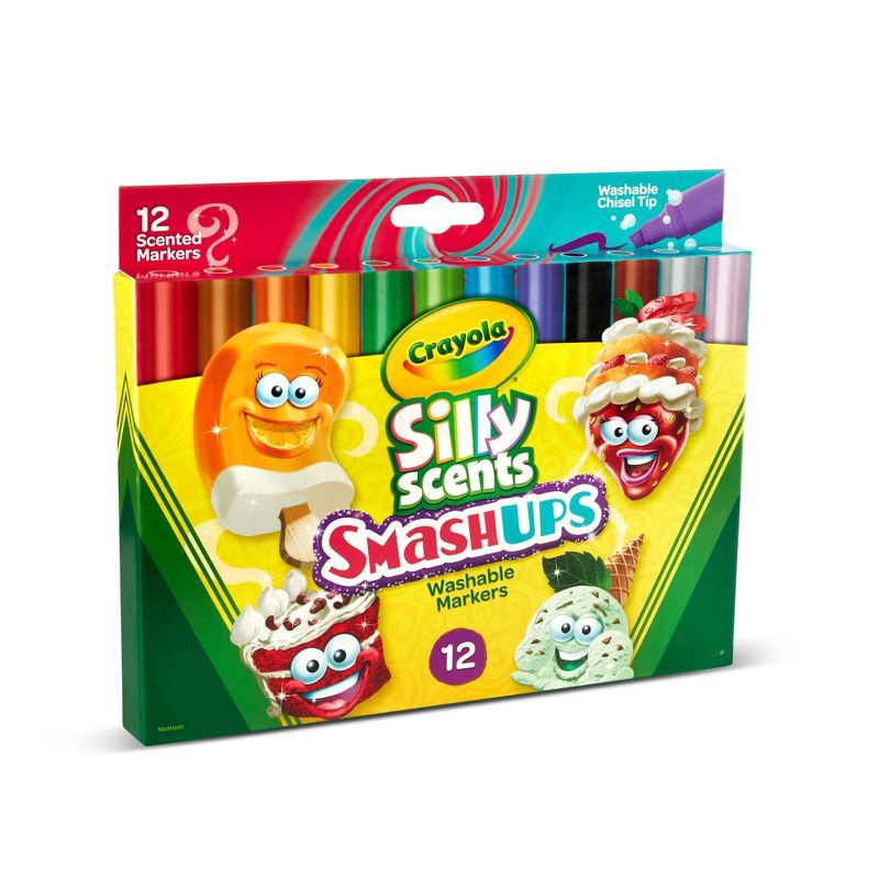 slide 2 of 6, Crayola 12pk Silly Scents Smash Ups Wedge Tip Scented Markers, 12 ct