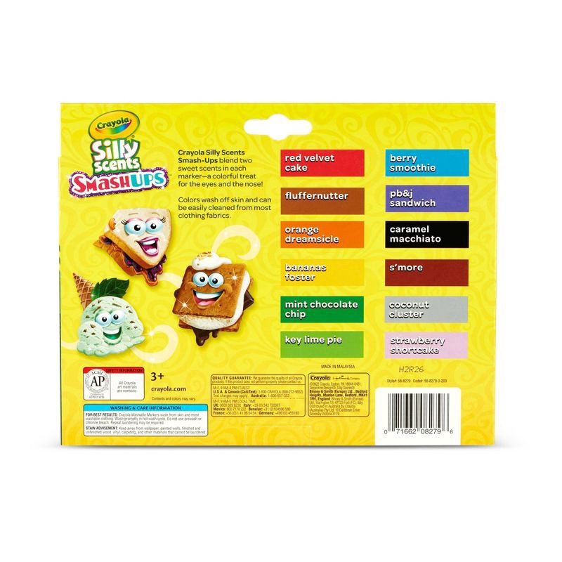 slide 3 of 6, Crayola 12pk Silly Scents Smash Ups Wedge Tip Scented Markers, 12 ct