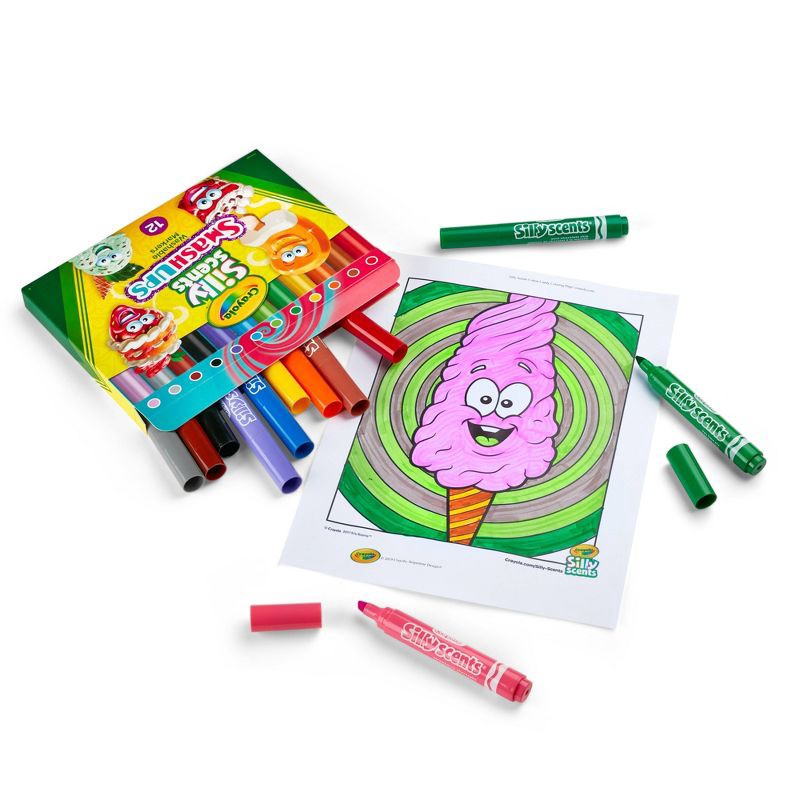 slide 6 of 6, Crayola 12pk Silly Scents Smash Ups Wedge Tip Scented Markers, 12 ct