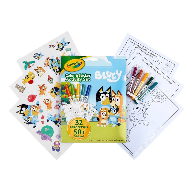 slide 2 of 7, Crayola Bluey Color & Sticker Activity Set: Creative Coloring Book for Kids with Markers & Stickers, 32 Pages, 1 ct