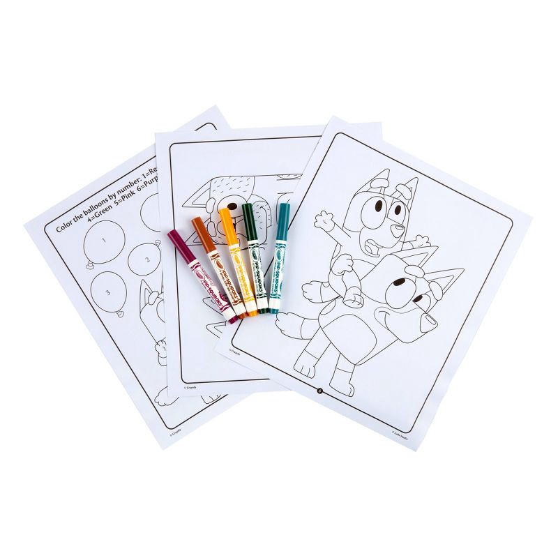 slide 3 of 7, Crayola Bluey Color & Sticker Activity Set: Creative Coloring Book for Kids with Markers & Stickers, 32 Pages, 1 ct