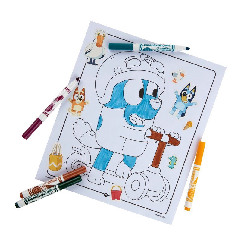slide 5 of 7, Crayola Bluey Color & Sticker Activity Set: Creative Coloring Book for Kids with Markers & Stickers, 32 Pages, 1 ct