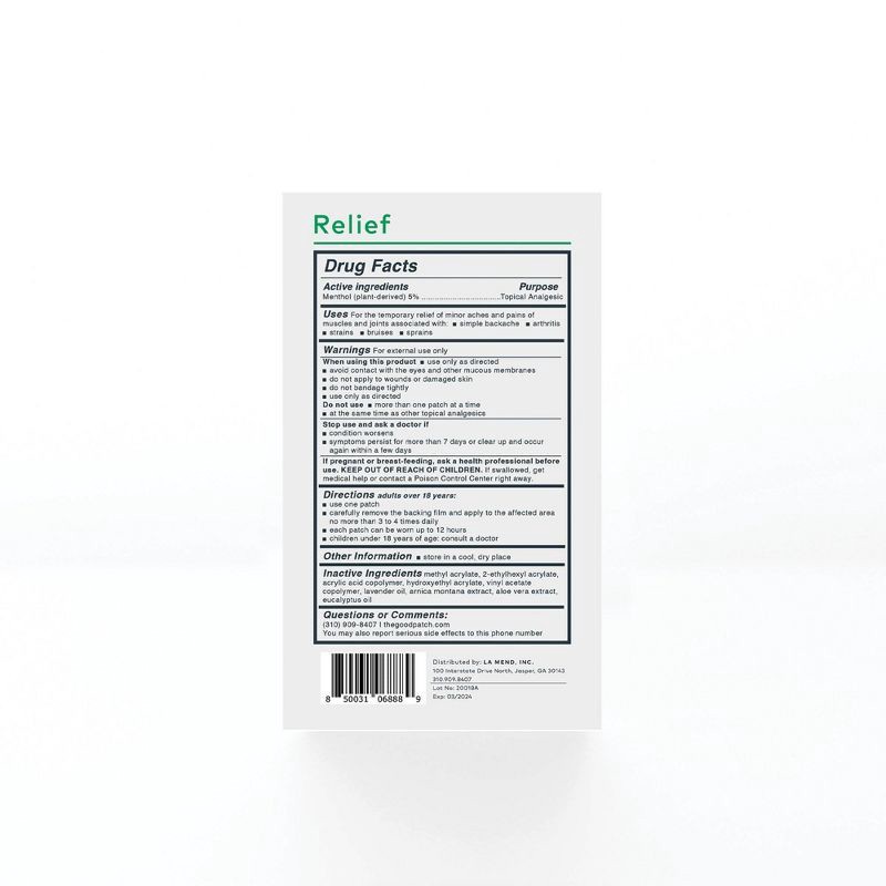 slide 4 of 6, The Good Patch Relief Plant-Based Vegan Wellness Patch - 4ct, 4 ct