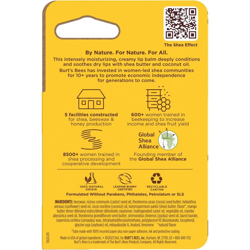 slide 7 of 7, Burt's Bees Shea + Coconut Oil Paper Tube Lip Balm - 0.34oz, 0.34 oz