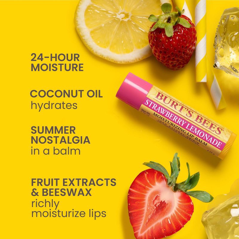 slide 3 of 9, Burt's Bees Strawberry Lemonade Lip Balm - 0.15oz, 0.15 oz