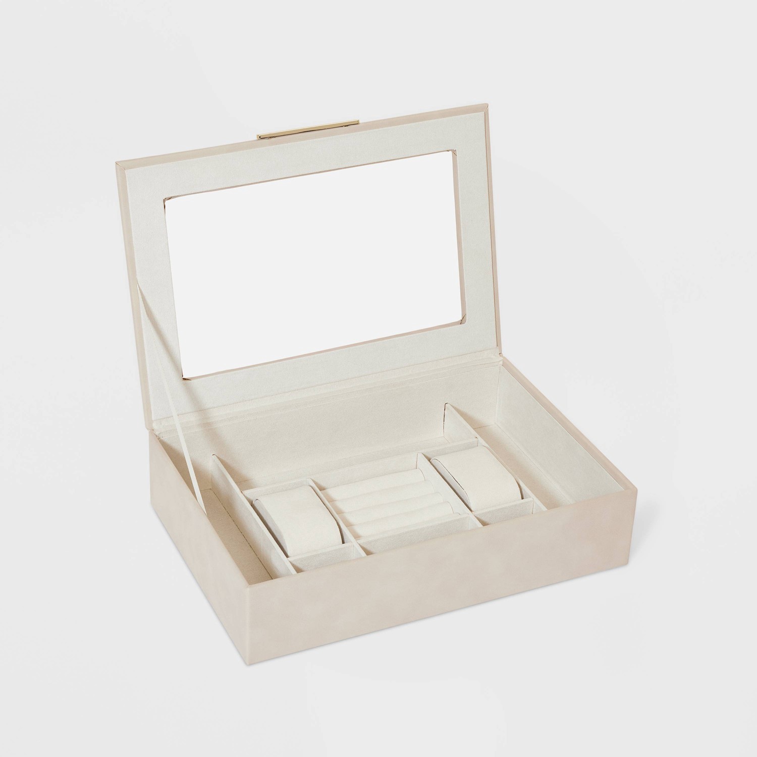 slide 2 of 4, Faux Leather Jewelry Organizer - A New Day Light Gray, 1 ct