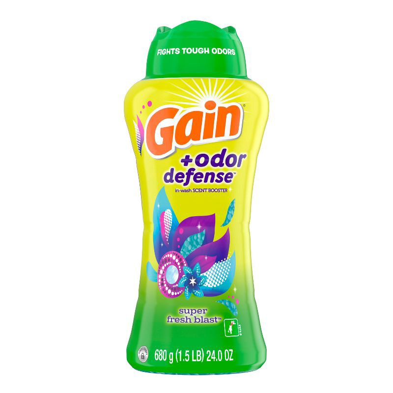 slide 3 of 13, Gain Odor Defense Fireworks In-Wash Scent Booster - Super Fresh Blast - 24oz, 24 oz
