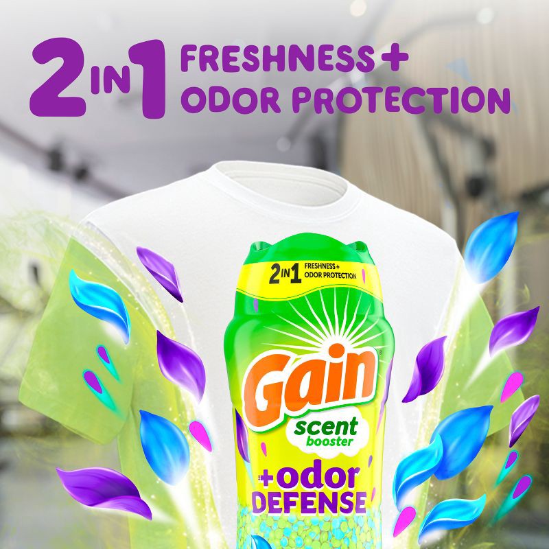 slide 6 of 13, Gain Odor Defense Fireworks In-Wash Scent Booster - Super Fresh Blast - 24oz, 24 oz