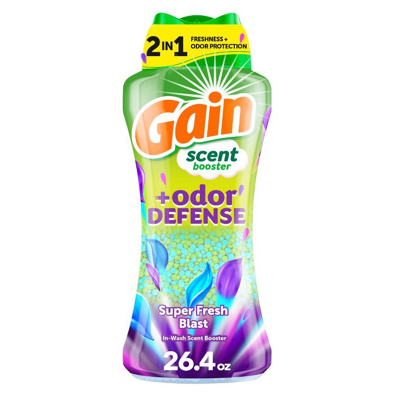 slide 1 of 13, Gain Odor Defense Fireworks In-Wash Scent Booster - Super Fresh Blast - 24oz, 24 oz