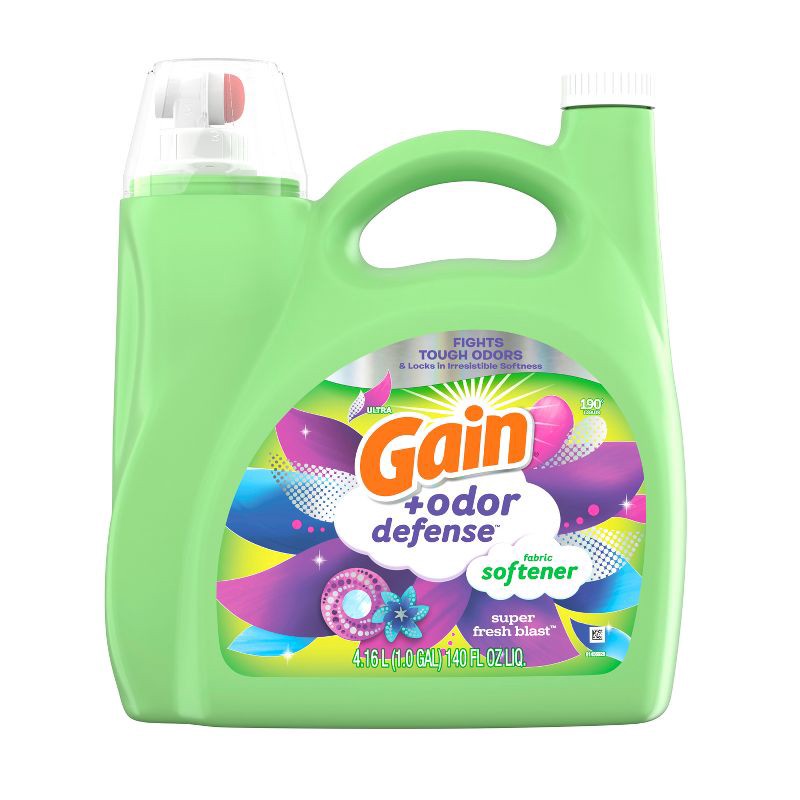 slide 2 of 8, Gain Odor Defense Fabric Softener - Super Fresh Blast - 140 fl oz, 140 fl oz