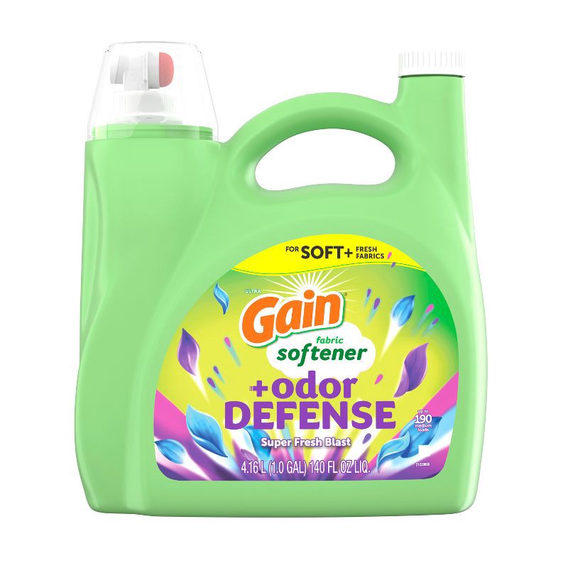 slide 2 of 12, Gain Odor Defense Fabric Softener - Super Fresh Blast - 140 fl oz, 140 fl oz
