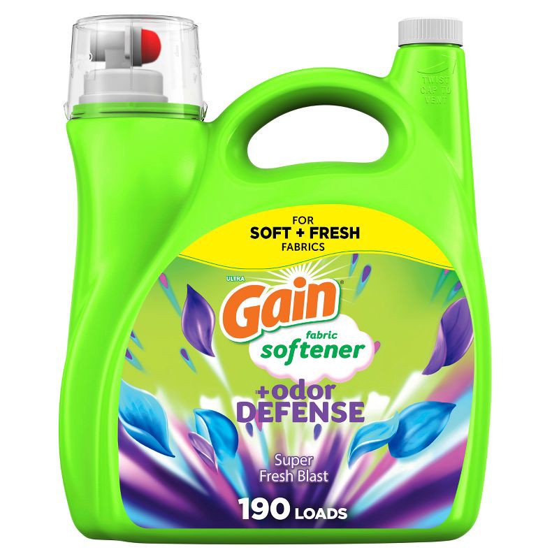 slide 1 of 12, Gain Odor Defense Fabric Softener - Super Fresh Blast - 140 fl oz, 140 fl oz