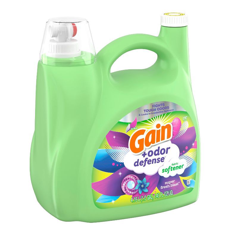 slide 3 of 8, Gain Odor Defense Fabric Softener - Super Fresh Blast - 140 fl oz, 140 fl oz