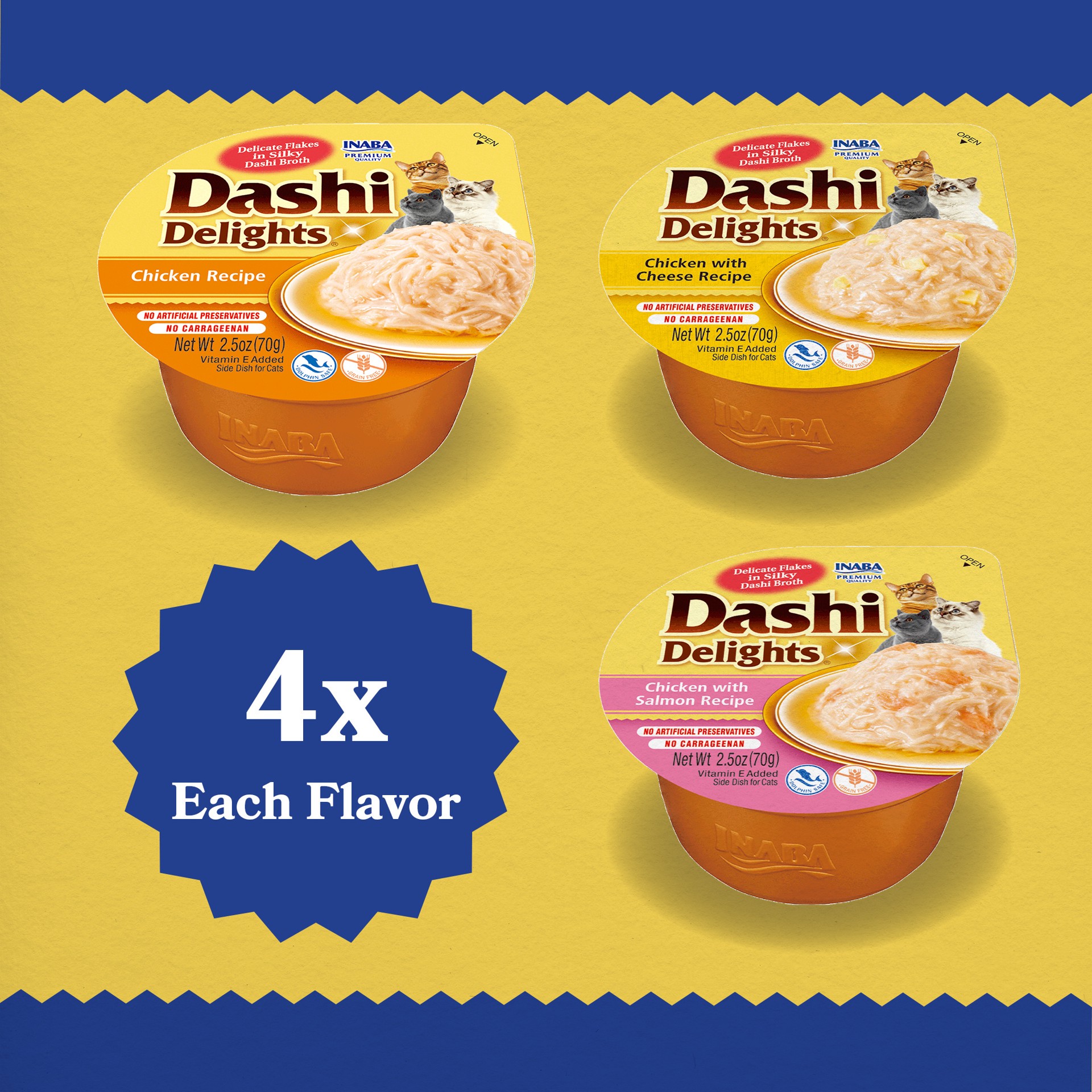 slide 7 of 9, Inaba Dashi Delights for Cats, Shredded Chicken with Bonito Flake Broth, 2.5 Ounce Cup, 12 Cups Total, Chicken Variety, 12 ct