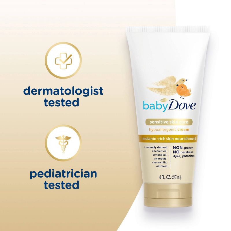 slide 4 of 8, Baby Dove Melanin-Rich Skin Nourishment Sensitive Skin Care Hypoallergenic Cream - 8 fl oz, 8 fl oz