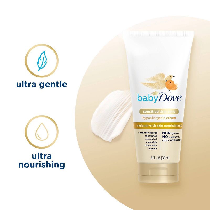 slide 7 of 8, Baby Dove Melanin-Rich Skin Nourishment Sensitive Skin Care Hypoallergenic Cream - 8 fl oz, 8 fl oz