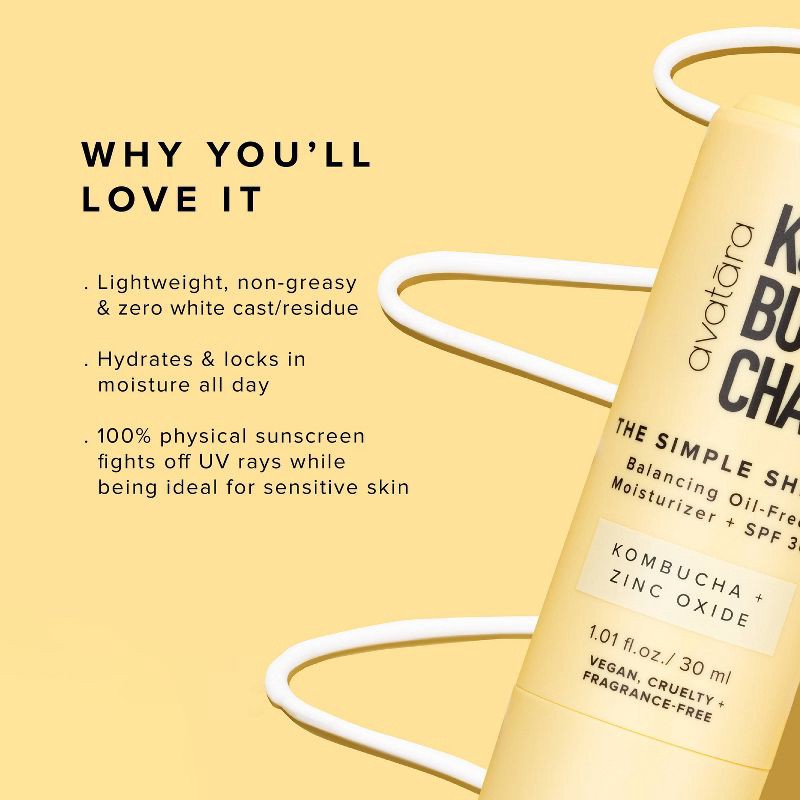 slide 7 of 14, Avatara Kombucha The Simple Shield Face Moisturizer - SPF 30 - 1.01 fl oz, 0 x 1.01 fl oz