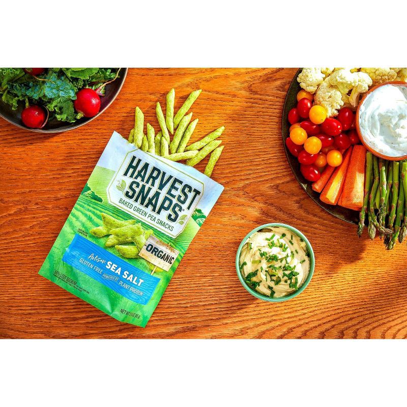 slide 2 of 3, Harvest Snaps Organic Artisan Sea Salt Baked Green Pea Snacks - 3oz, 3 oz