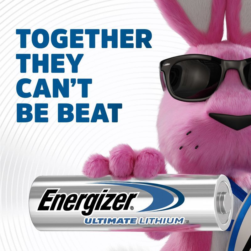 slide 10 of 10, Energizer Ultimate Lithium AAA Batteries - 8pk Lithium Battery: 1200mAh, Silver, 1.5V, 8 ct