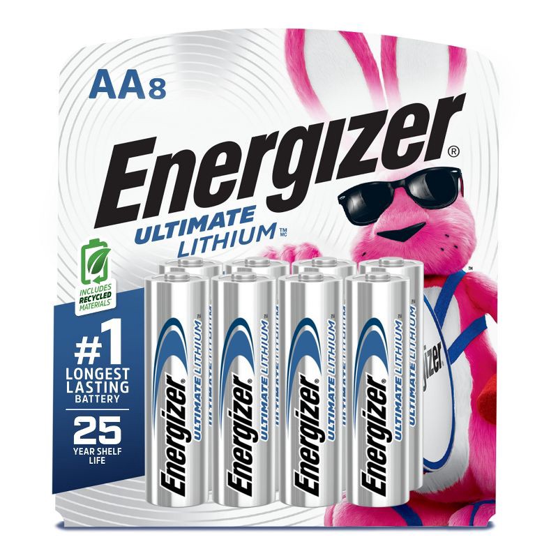 slide 1 of 10, Energizer Ultimate Lithium AA Batteries - 8pk Lithium Battery, 8 ct